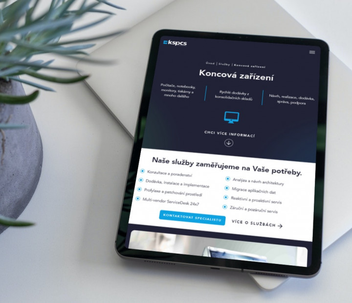 Detail služby na tabletu